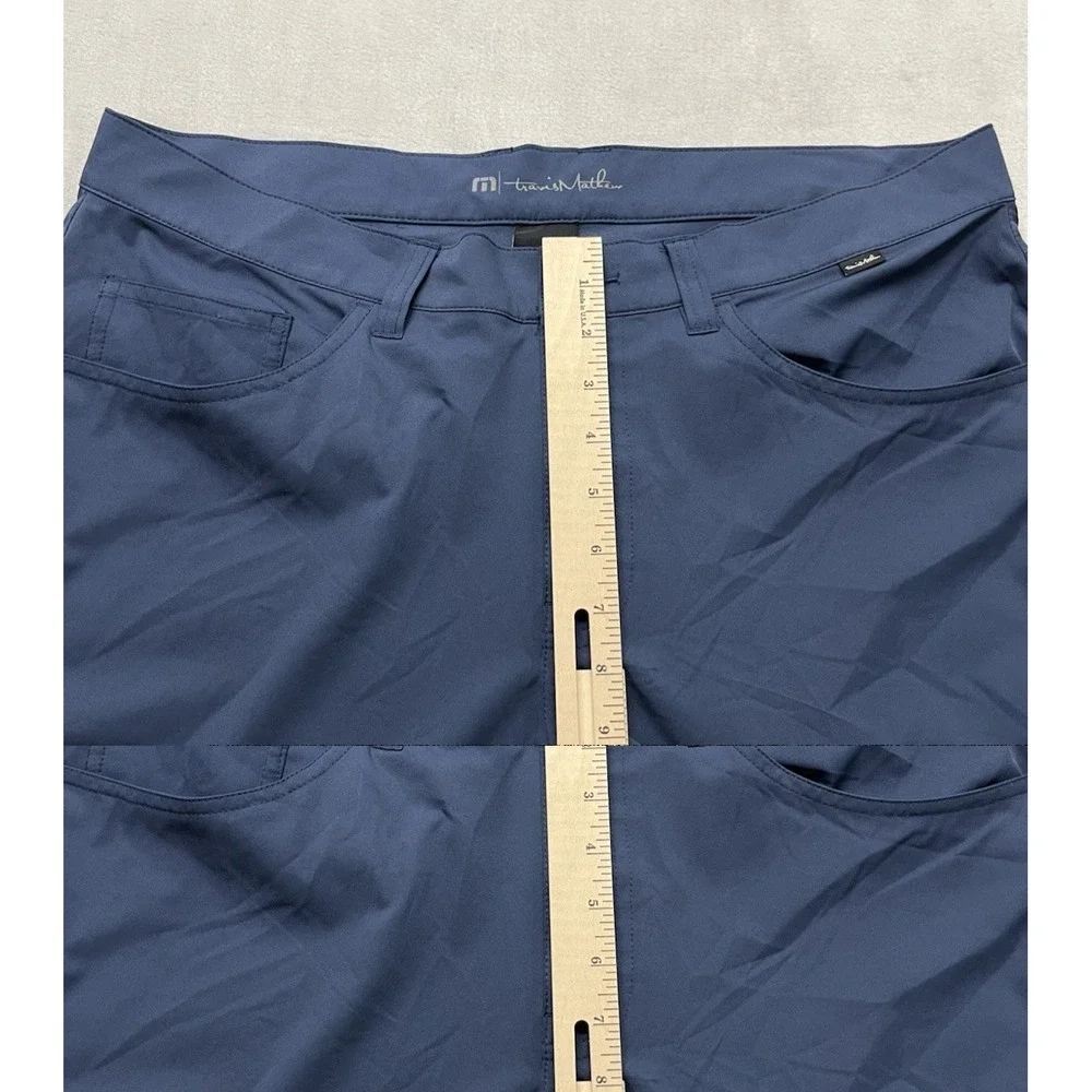 Travis Mathew Trevino Pants Men 34x31.5 Navy 5-Pockets Stretch Tapered Leg Golf